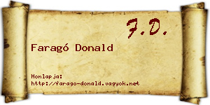 Faragó Donald névjegykártya