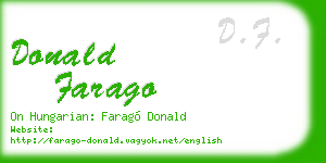 donald farago business card